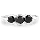 1.22 Carat Genuine Black Diamond .925 Sterling Silver Ring-3