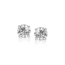 14k White Gold Stud Earrings with White Hue Faceted Cubic Zirconia-4