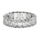 Emerald Cut Lab Grown Diamond Eternity Ring in 14k White Gold (6 cttw FG/VS2)-2