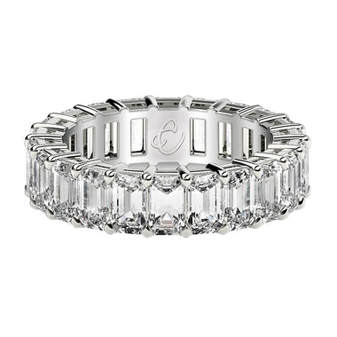 Emerald Cut Lab Grown Diamond Eternity Ring in 14k White Gold (6 cttw FG/VS2) - 0