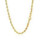 4.0mm 10k Yellow Gold Solid Diamond Cut Rope Chain-3
