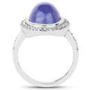 8.26 Carat Genuine Tanzanite & White Topaz .925 Sterling Silver Ring-2