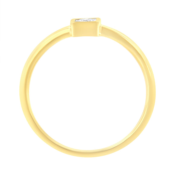 14K Yellow Gold Plated .925 Sterling Silver 1/20 cttw Miracle Set Diamond Promise Ring (J-K Color, I1-I2 Clarity) - Size 6
