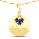 0.20 Carat Genuine Blue Sapphire .925 Sterling Silver Pendant-1