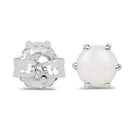 0.74 Carat Genuine Opal .925 Sterling Silver Earrings-3