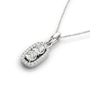 Outer Oval Shaped Two Stone Diamond Pendant in 14k White Gold (5/8 cttw)-2