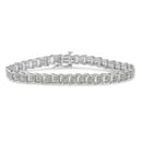 10k White Gold 2 cttw Diamond Fan-Shaped Link Tennis Bracelet (I-J Clarity, I3 Color) - Size 7.25"-1