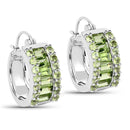 4.96 Carat Genuine Peridot .925 Sterling Silver Earrings-1
