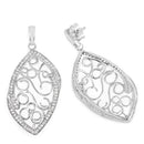 0.73 Carat Genuine White Diamond .925 Sterling Silver Earrings-2
