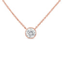 10K White Gold 1/10 Carat Round Brilliant-Cut Diamond Modern Bezel-Set Solitaire 16"-18" Pendant Necklace (H-I Color, SI2-I1 Clarity)-6