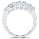 2.29 Carat Genuine Blue Topaz & White Topaz .925 Sterling Silver Ring-2
