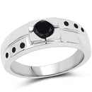 0.56 Carat Genuine Black Diamond .925 Sterling Silver Ring-1