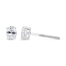 14K White Gold 1.00 Cttw Lab Grown Oval Solitaire Diamond Stud Earrings (F-G Color, VS2-SI1 Clarity)-3