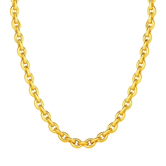 14k Yellow Gold Polished Oval Link Necklace