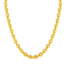 14k Yellow Gold Polished Oval Link Necklace-1