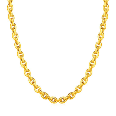 14k Yellow Gold Polished Oval Link Necklace
