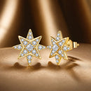 925 Sterling Silver Pavé Setting Gold Plated Earrings-1