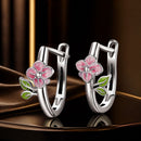 925 Sterling Silver Enamel Oxidized Silver Earrings for Women - 1.5x0.7cm-1