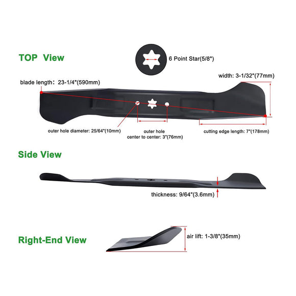 2-Pack 46 inch 942-04244A Blades for Cub Cadet LTX1045 LTX1046 XT1 XT2 LT46 RZT L46 Deck Mower Replace MTD 942-04290 742-04244 High-Lift