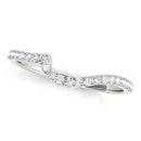 14k White Gold Round Pave Setting Curved Diamond Wedding Ring (1/5 cttw)-1