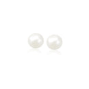 14k Yellow Gold Freshwater Cultured White Pearl Stud Earrings (6.0 mm)-4
