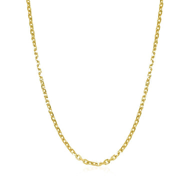 18k Yellow Gold Diamond Cut Cable Link Chain (1.90 mm) - 0