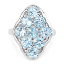 5.40 Carat Genuine Blue Topaz .925 Sterling Silver Ring-3