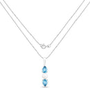 1.56 Carat Genuine Blue Topaz and Pearl .925 Sterling Silver Pendant-2