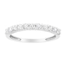 IGI Certified 1/2 Cttw Diamond 10K White Gold Prong Set Fluted Band Style Ring (I-J Color, I2-I3 Clarity) - Size 7-1