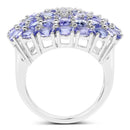 5.93 Carat Genuine Tanzanite .925 Sterling Silver Ring-2