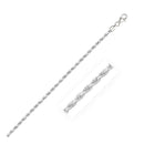 2.5mm 14k White Gold Solid Diamond Cut Rope Bracelet-2