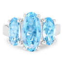 7.77 Carat Genuine Blue Topaz .925 Sterling Silver Ring-3