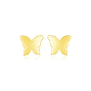 14k Yellow Gold Polished Butterfly Earrings-1