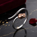 925 Sterling Silver Ring with Rose Gold and Platinum Plating, 0.4*0.6cm for Women-2
