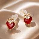 925 Sterling Silver Earrings with Enamel Finish and Pavé Setting in Rose Gold-3