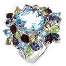 10.34 Carat Genuine Multi Stone .925 Sterling Silver Ring-2