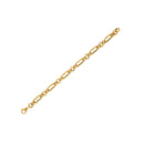 14k Yellow Gold Italian Alternating Paperclip Round Links Bracelet (8.00 mm)-1