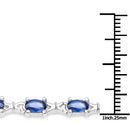 4.18 Carat Genuine Blue Sapphire .925 Sterling Silver Bracelet-3