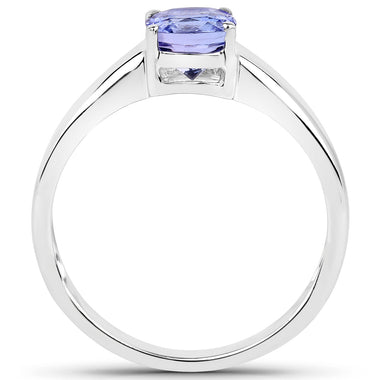 1.05 Carat Genuine Tanzanite .925 Sterling Silver ring - 0