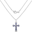 1.84 Carat Genuine Tanzanite and White Zircon .925 Sterling Silver Pendant-2
