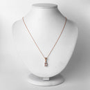 1.12 Carat Genuine Morganite and White Topaz .925 Sterling Silver Pendant-2