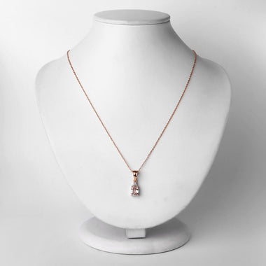 1.12 Carat Genuine Morganite and White Topaz .925 Sterling Silver Pendant - 0