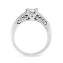 14K White Gold 1 1/4 Cttw Princess Cut Diamond Channel Set Engagement Ring (H-I Color, SI1-SI2 Clarity) - Ring Size 7-3