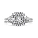 .925 Sterling Silver 1/3 Cttw Miracle Set Round-Cut Diamond Cocktail Ring (H-I Color, I1-I2 Clarity) - Size 7-2