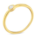 14K Yellow Gold Plated .925 Sterling Silver Miracle Set Diamond Ring (1/20 Cttw, J-K Color, I1-I2 Clarity) - Size 6-1