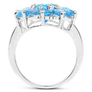 6.35 Carat Genuine Swiss Blue Topaz .925 Sterling Silver Ring-2