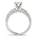 14k White Gold Antique Style Diamond Engagement Ring (1 1/8 cttw)-2