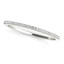 14k White Gold Slim Round Pave Set Wedding Band (1/10 cttw)-1
