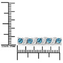 1.34 Carat Genuine London Blue Topaz and White Topaz .925 Sterling Silver Bracelet-3