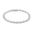 .925 Sterling Silver 2.0 Cttw Round Diamond Link Bracelet (G-H Color, I1-I2 Clarity) - 7.25"-2